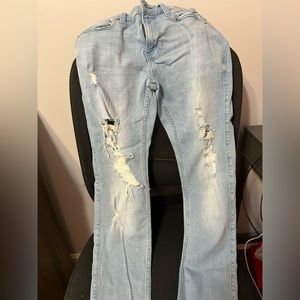 hollister blue ripped jeans